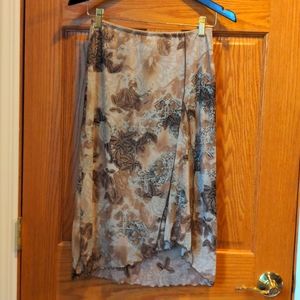 Great fall skirt! Tailor B. Moss Brown floral skirt women's size 4